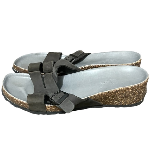 Christina Francini leather wedge sandals brown size 8.5 made in Italy - Picture 4 of 8